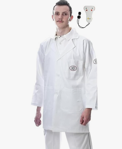 ND Cricket Umpire Coat with Counter – Premium White Jacket with Deep Pockets, Button Closure | Lightweight, Durable & Comfortable Umpiring Gear