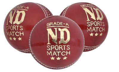 ND Sports Grade-A Leather Cricket Ball, Professional Cricket Balls for Match & Practice, Hand-Stitched Swing Ball, Durable Hard Ball Bowling Ball for Club Cricket