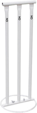 ND Sports Cricket Metal Stumps with Attached Bails, White, One Size