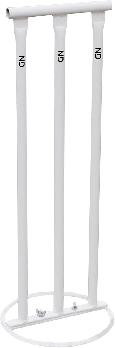 ND Sports Cricket Metal Stumps with Attached Bails, White, One Size
