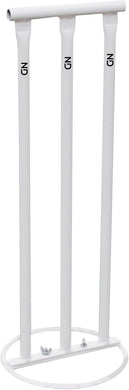 ND Sports Cricket Metal Stumps with Attached Bails, White, One Size