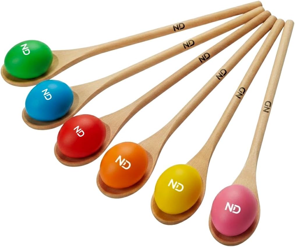 Egg & Spoon Race Game Set for Kids – Fun Outdoor Party Toy for Easter, School Sports Day, Garden Play & Family Games – 6 Colourful Eggs & Spoons – Balance & Coordination Activity (Pack 6)