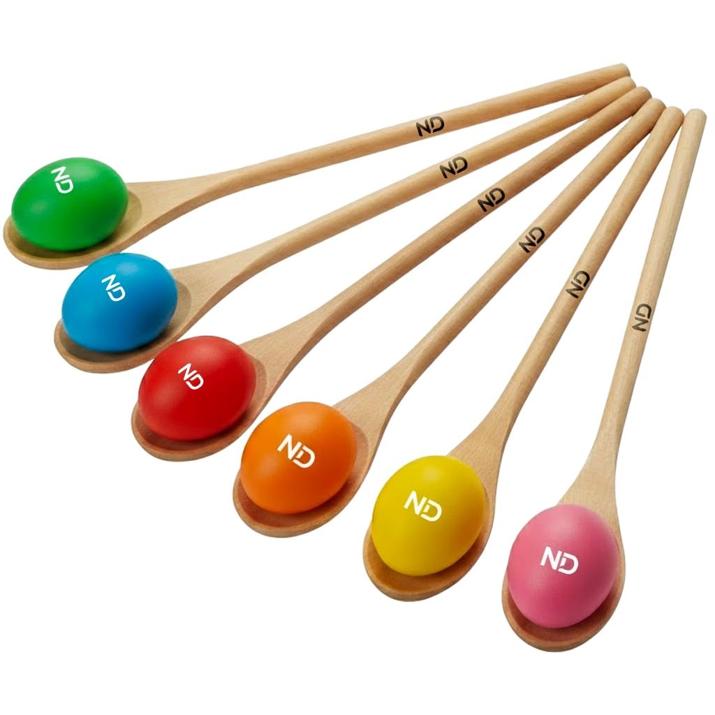 Egg & Spoon Race Game Set for Kids – Fun Outdoor Party Toy for Easter, School Sports Day, Garden Play & Family Games – 6 Colourful Eggs & Spoons – Balance & Coordination Activity (Pack 6)