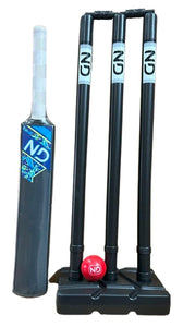 ND Sports Kids Adults Plastic Garden Cricket Set Starter Set (1 Bat 3 Stumps/Base 1 Ball 2