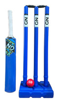ND Sports Kids Adults Plastic Garden Cricket Set Starter Set (1 Bat 3 Stumps/Base 1 Ball 2