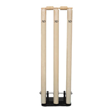Load image into Gallery viewer, ND Sports Cricket Wickets with Bails &amp; Metal Base – Durable &amp; Weather-Resistant Cricket Stumps Set for Training &amp; Matches