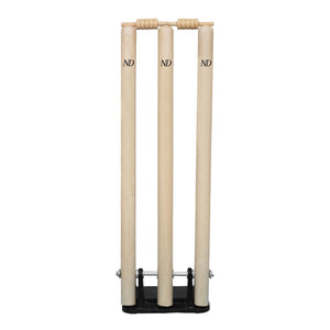 ND Sports Cricket Wickets with Bails & Metal Base – Durable & Weather-Resistant Cricket Stumps Set for Training & Matches