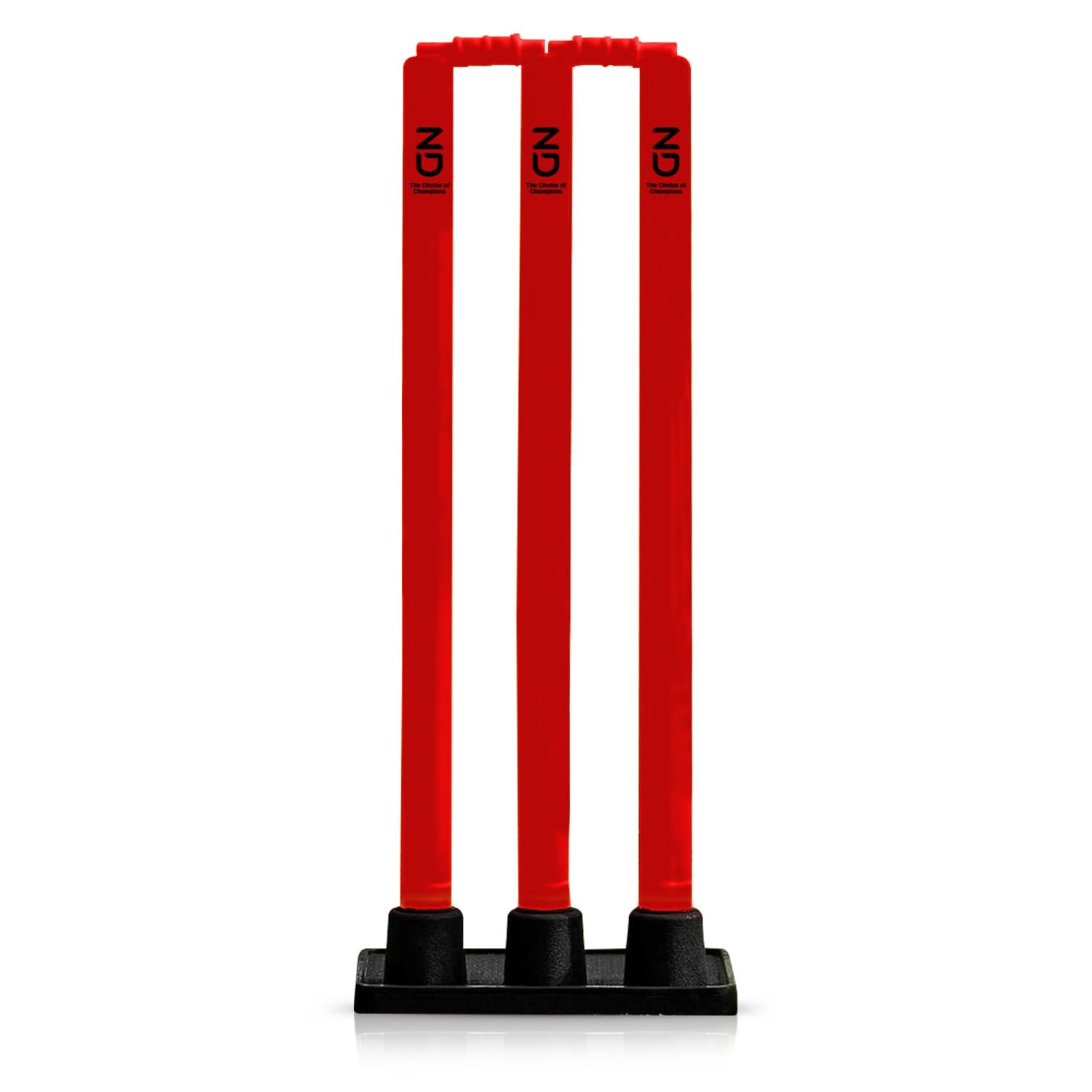 ND Sports Flexi Cricket Stumps - Rubber Base Cricket Wickets | Cricket Set | Junior & Senior Stumps | Springback Plastic Cricket Stumps Cricket Equipment Red Yellow