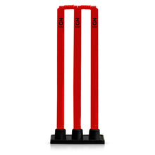 Load image into Gallery viewer, ND Sports Flexi Cricket Stumps - Rubber Base Cricket Wickets | Cricket Set | Junior &amp; Senior Stumps | Springback Plastic Cricket Stumps Cricket Equipment Red Yellow