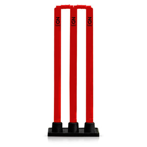 ND Sports Flexi Cricket Stumps - Rubber Base Cricket Wickets | Cricket Set | Junior & Senior Stumps | Springback Plastic Cricket Stumps Cricket Equipment Red Yellow