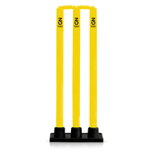 Load image into Gallery viewer, ND Sports Flexi Cricket Stumps - Rubber Base Cricket Wickets | Cricket Set | Junior &amp; Senior Stumps | Springback Plastic Cricket Stumps Cricket Equipment Red Yellow