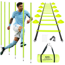 Load image into Gallery viewer, ND Sports Training Kit – 6m Ladder, 6 Poles, 10 Cones, Jump Rope, 4 Pegs &amp; Bag – Complete Speed &amp; Agility Set for Football, Cricket &amp; Multi-Sport