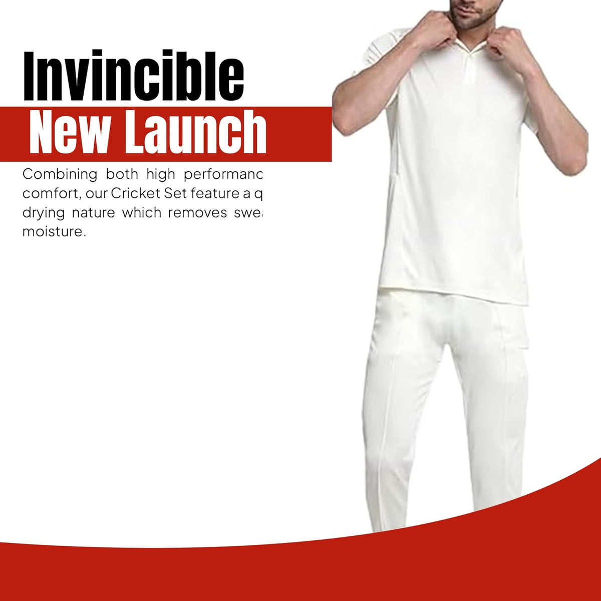 ND Sports Men's Cricket Set – Breathable Shirt & Trousers for Match & Practice | Lightweight, Sweat-Wicking, Stretchable
