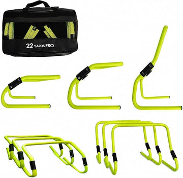 Training Agility Hurdles [6 PACK] – Adjustable 6",9",12" Speed Hurdles for Footwork, Coordination & Fitness – PVC Plastic – Indoor & Outdoor Use – With Carry Bag – Sports Training Equipment