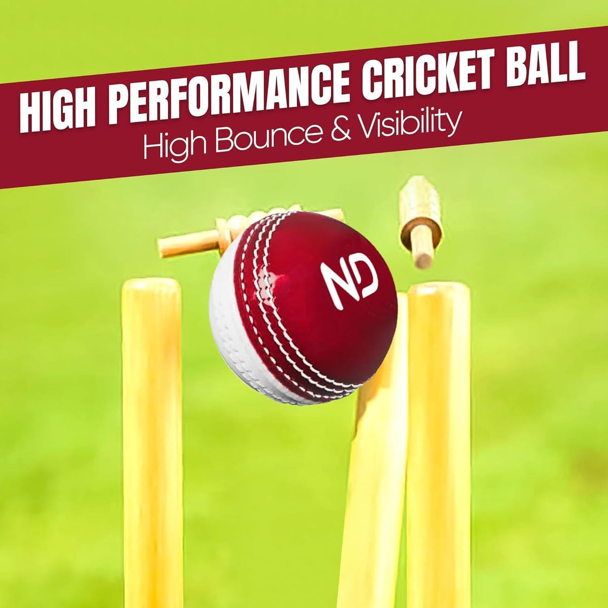 ND Sports Incrediball Cricket Ball – Pack of 1, 3, or 6 – Durable Red Rubber Practice & Training Ball for Adults – Ideal for Net Practice, Coaching Sessions & Casual Matches