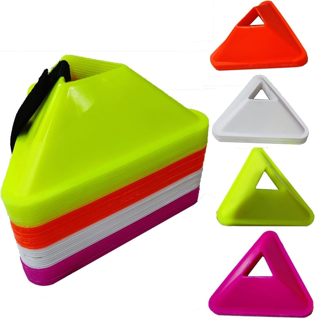 40 x Triangle Space Marker Cones, Marker Cones for Football Training, Agility training Markers (Set of 40 Pcs)