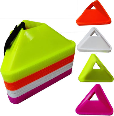 40 x Triangle Space Marker Cones, Marker Cones for Football Training, Agility training Markers (Set of 40 Pcs)