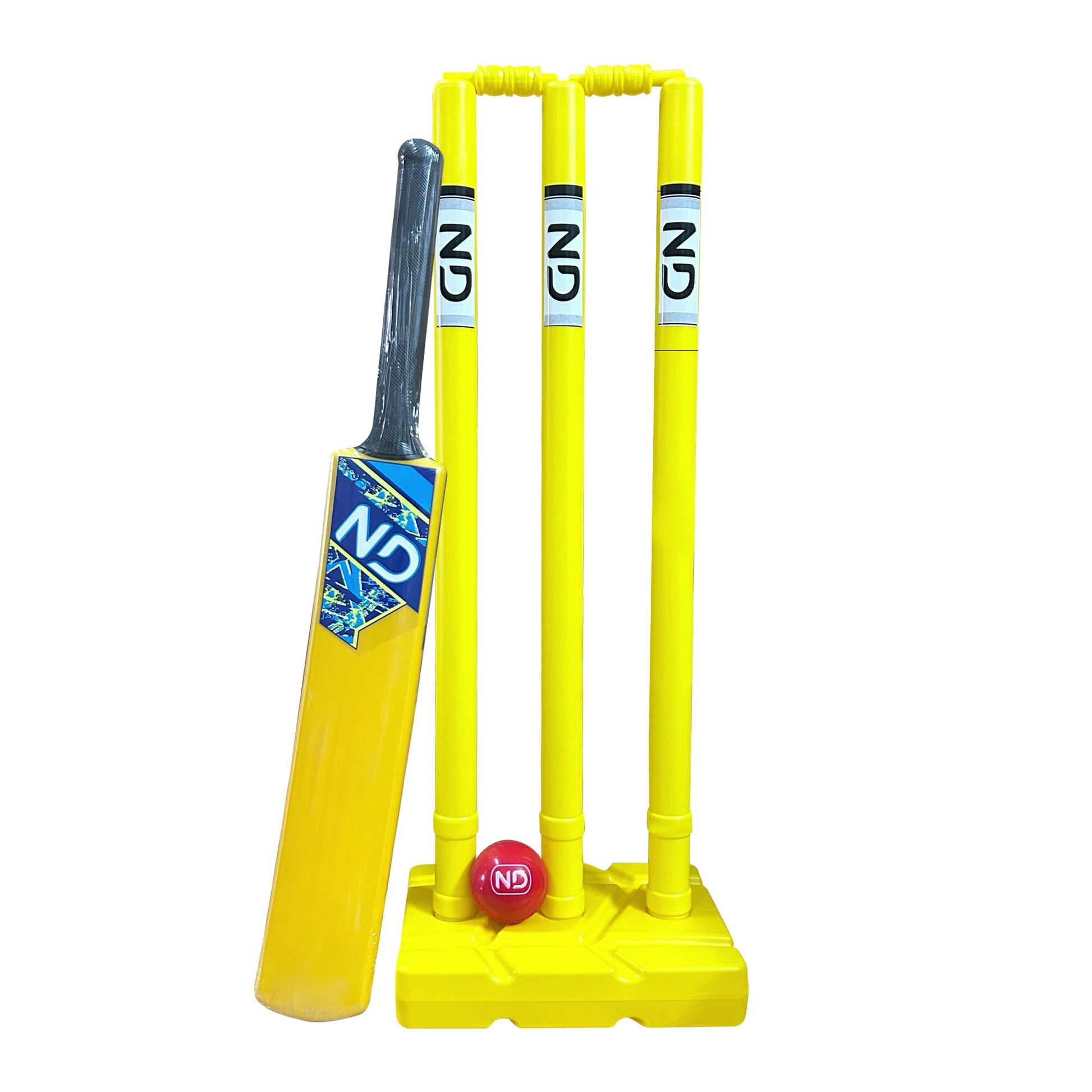 ND Sports Cricket Set - Plastic Stumps, Bat & Ball | Lightweight & Durable | Kids & Adults Backyard Cricket Game | Indoor & Outdoor Play | Portable & Fun Sports Kit