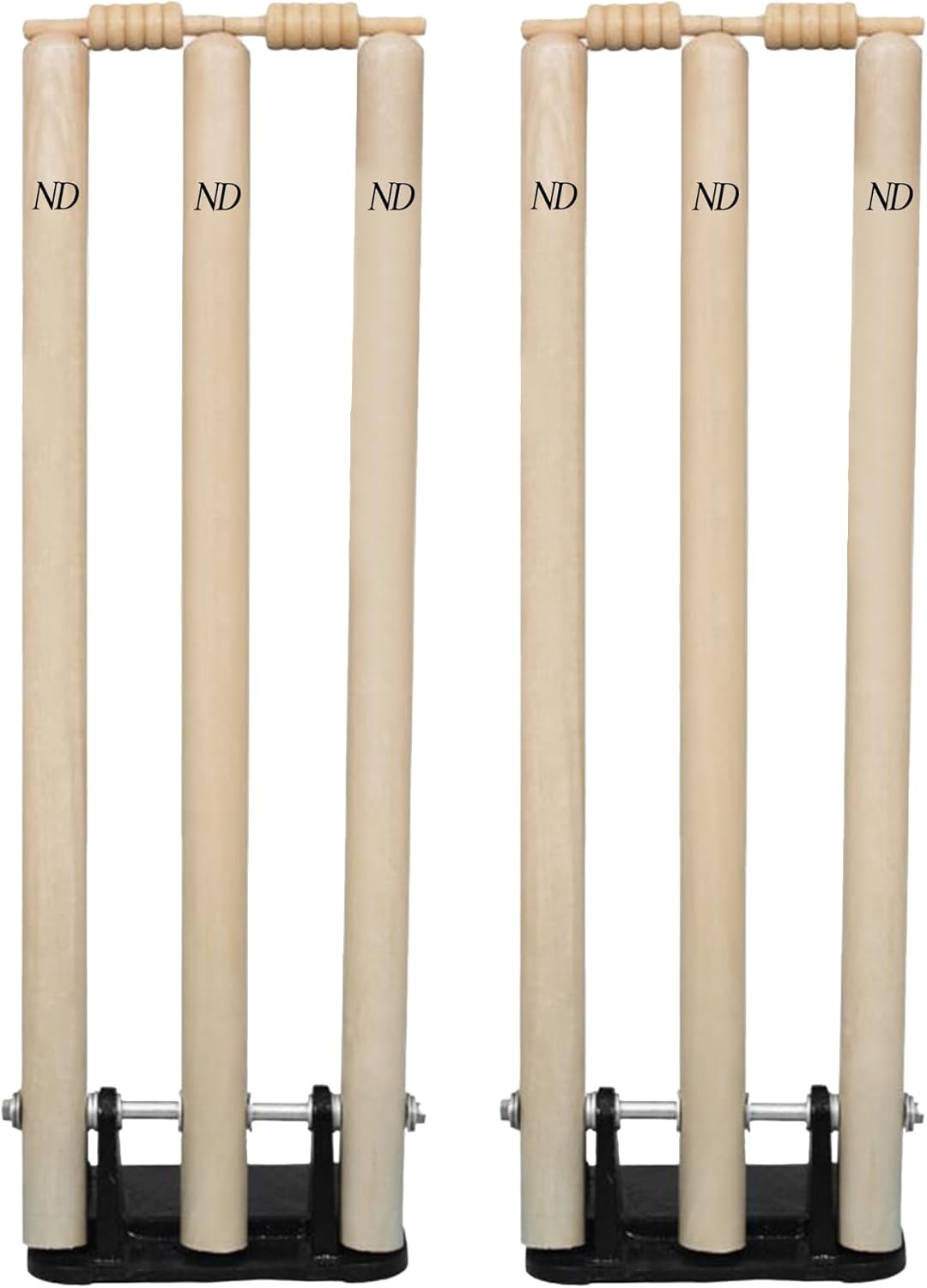 ND Sports Cricket Wickets with Bails & Metal Base – Durable & Weather-Resistant Cricket Stumps Set for Training & Matches