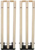 ND Sports Cricket Wickets with Bails & Metal Base – Durable & Weather-Resistant Cricket Stumps Set for Training & Matches