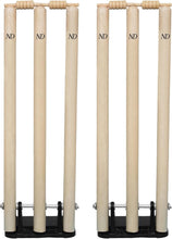 Load image into Gallery viewer, ND Sports Cricket Wickets with Bails &amp; Metal Base – Durable &amp; Weather-Resistant Cricket Stumps Set for Training &amp; Matches