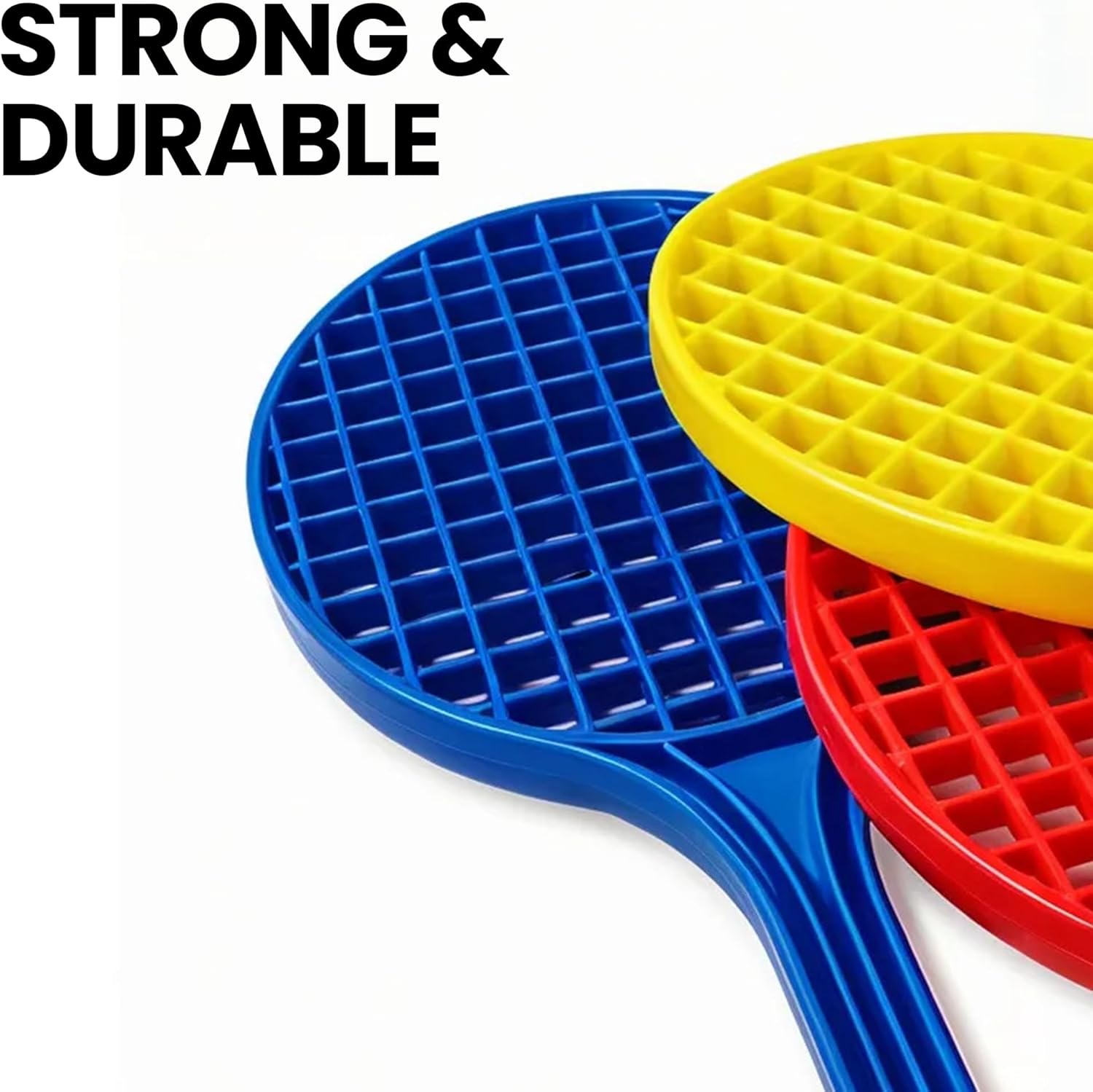 ND SPORTS Plastic Tennis Rackets for Kids – Set of 4 Colorful Training Paddles | Lightweight & Durable | Ideal for Tennis, Badminton, PE, Garden & Beach Games