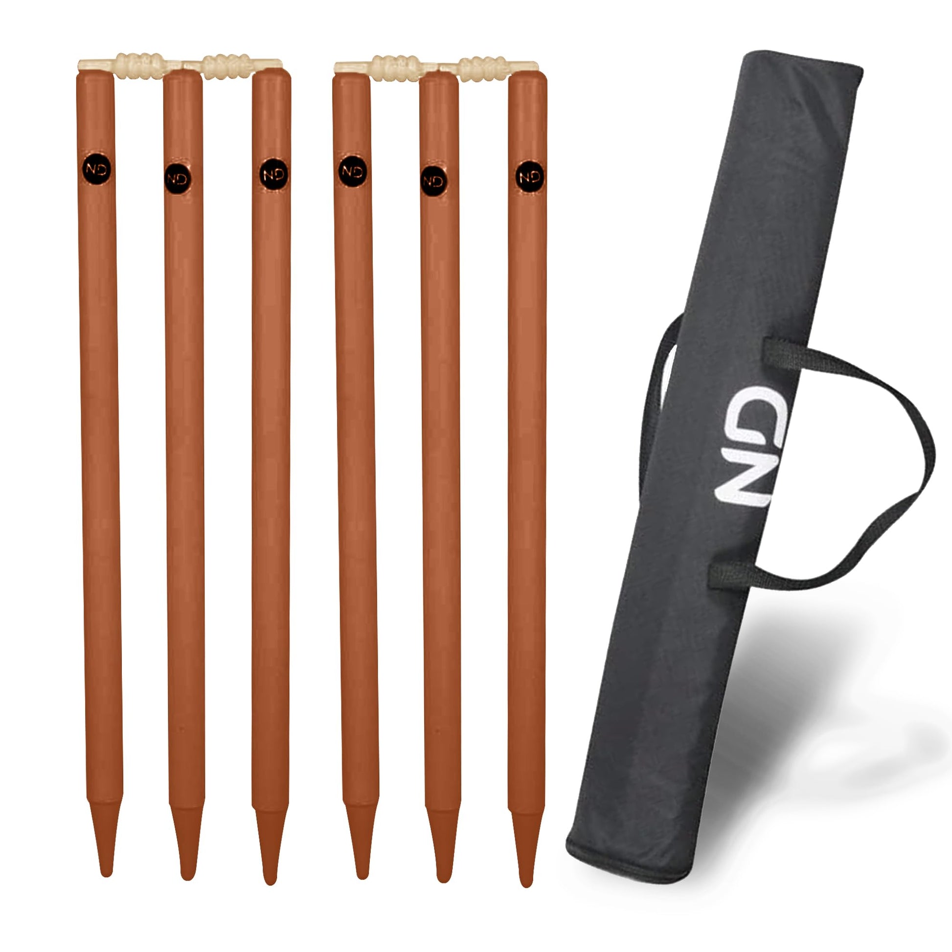 ND Sports Wicket Stumps with Bail – Durable Cricket Stumps Set for All Surfaces | Lightweight & Portable | Perfect for Indoor & Outdoor Matches