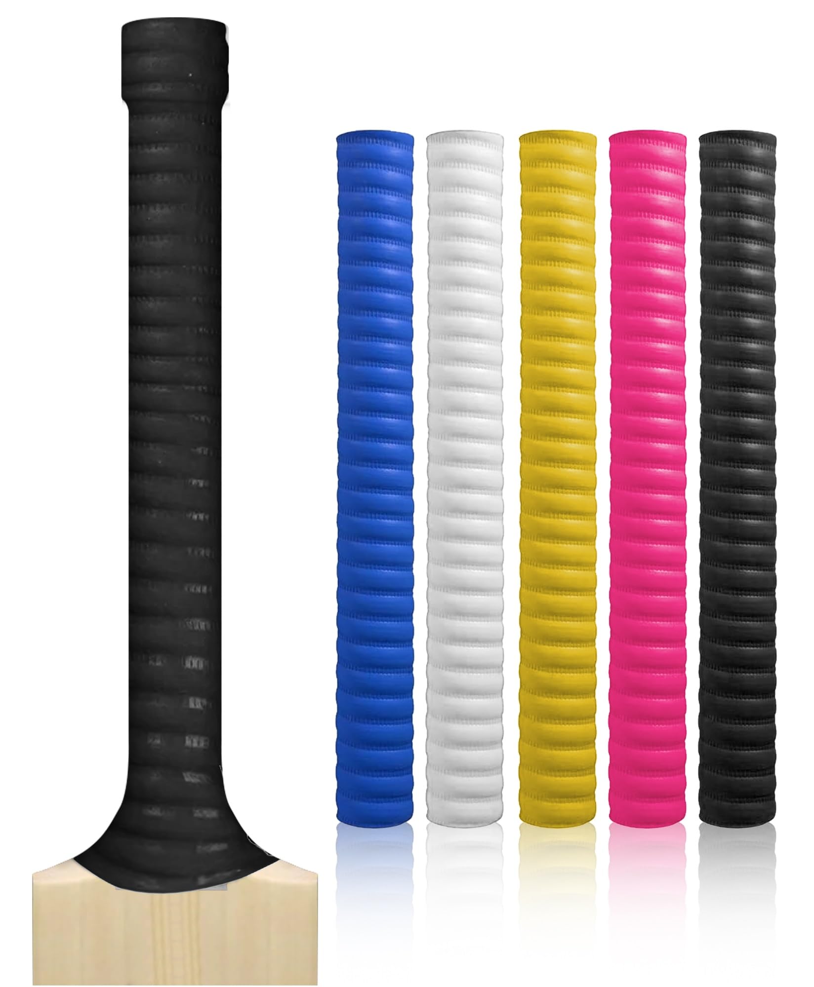 ND Sports Cricket Bat Grips – Premium Rubber Cricket Bat Grip Tape for Maximum Hold & Shock Absorption | 4 Styles | Multi-Color | Pack of 1| Durable Bat Grips Cricket