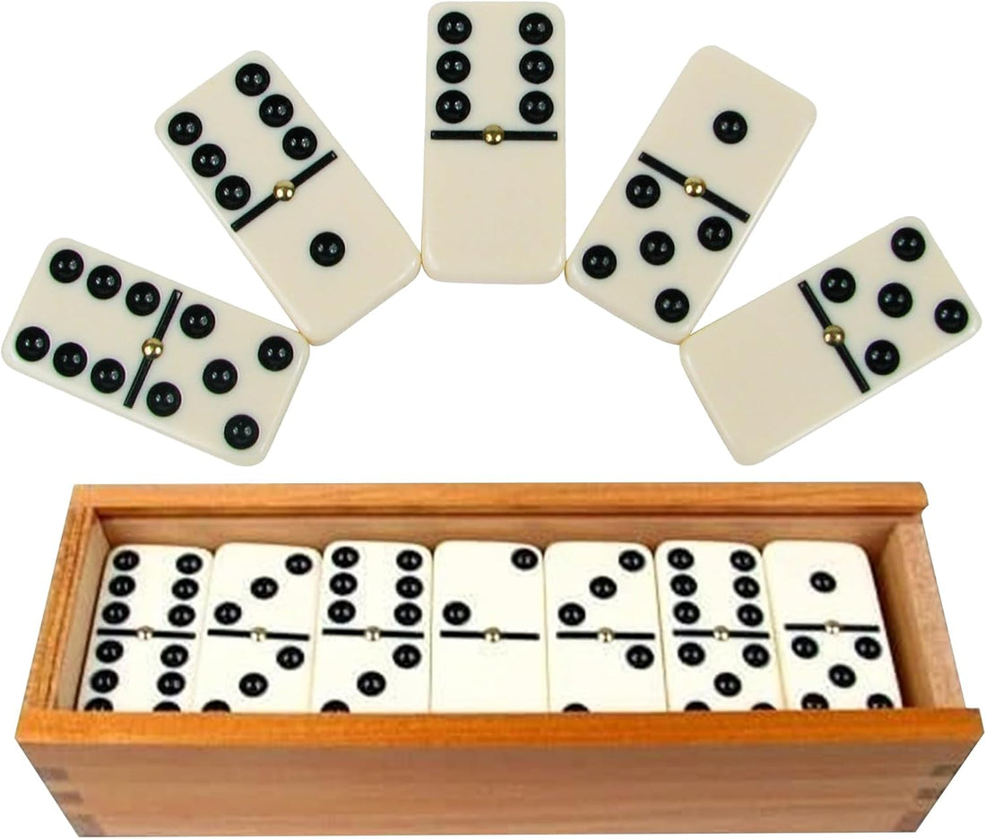 ND Sports Premium Double Six & Nine Dominoes Set – Classic Family Board Game with Durable Domino Tiles & Wooden Storage Box – Fun Learning & Strategy Game for Kids, Adults & Seniors (Dimonoes Set 9)