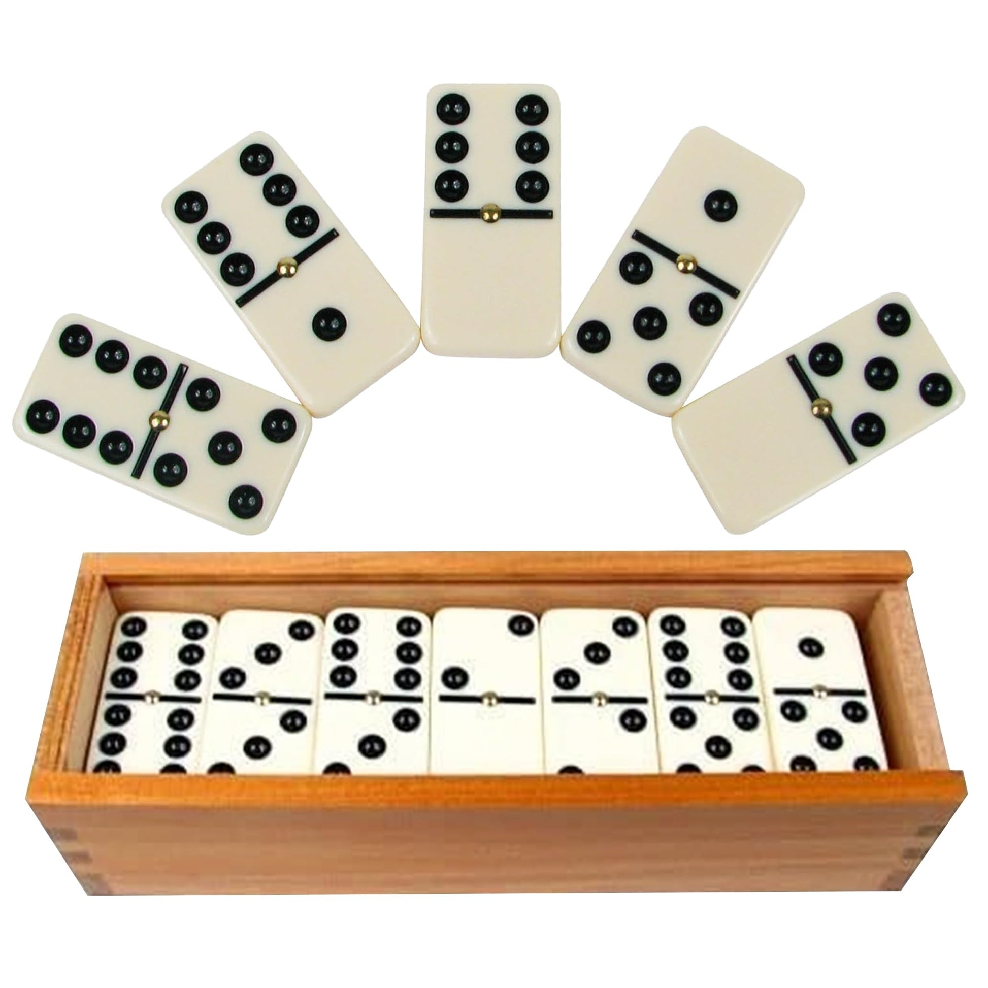 ND Sports Premium Double Six & Nine Dominoes Set – Classic Family Board Game with Durable Domino Tiles & Wooden Storage Box – Fun Learning & Strategy Game for Kids, Adults & Seniors (Dimonoes Set 9)