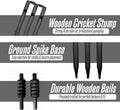 ND Sports Wicket Stumps with Bail – Durable Cricket Stumps Set for All Surfaces | Lightweight & Portable | Perfect for Indoor & Outdoor Matches