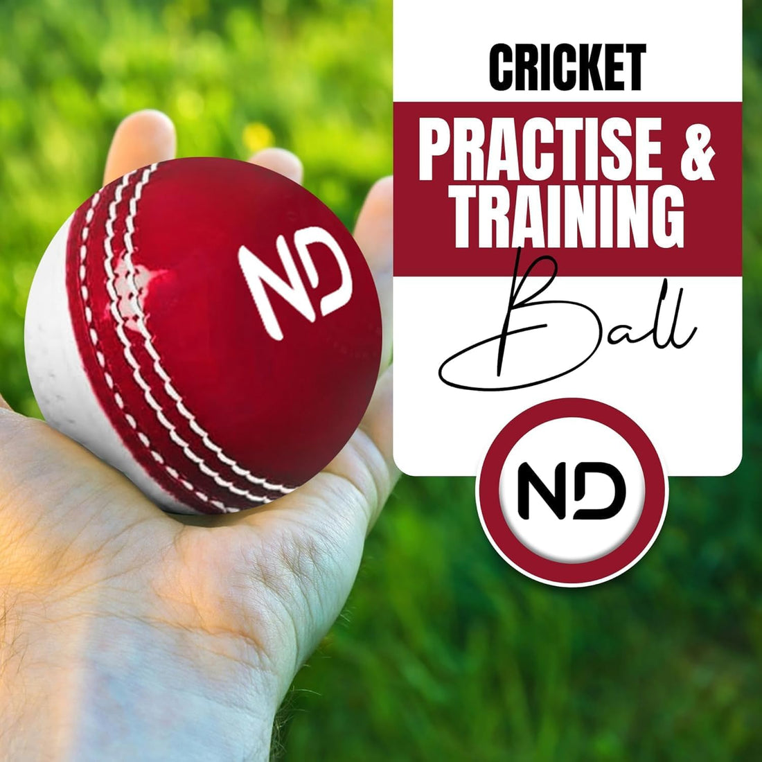 ND Sports Incrediball Cricket Ball – Pack of 1, 3, or 6 – Durable Red Rubber Practice & Training Ball for Adults – Ideal for Net Practice, Coaching Sessions & Casual Matches