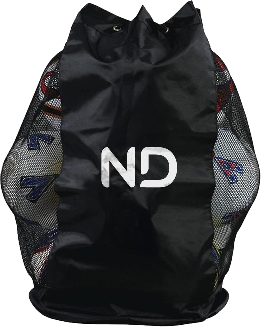ND Extra Large Drawstring Mesh Sack – Waterproof Nylon Storage for Footballs, Basketballs, Volleyballs – Heavy-Duty Training Equipment Carrier