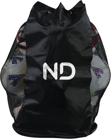 ND Extra Large Drawstring Mesh Sack – Waterproof Nylon Storage for Footballs, Basketballs, Volleyballs – Heavy-Duty Training Equipment Carrier