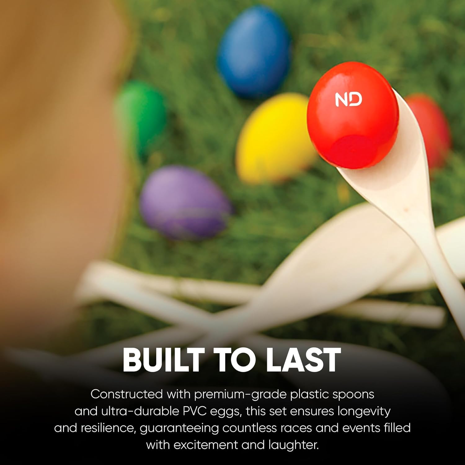 Egg & Spoon Race Game Set for Kids – Fun Outdoor Party Toy for Easter, School Sports Day, Garden Play & Family Games – 6 Colourful Eggs & Spoons – Balance & Coordination Activity (Pack 6)