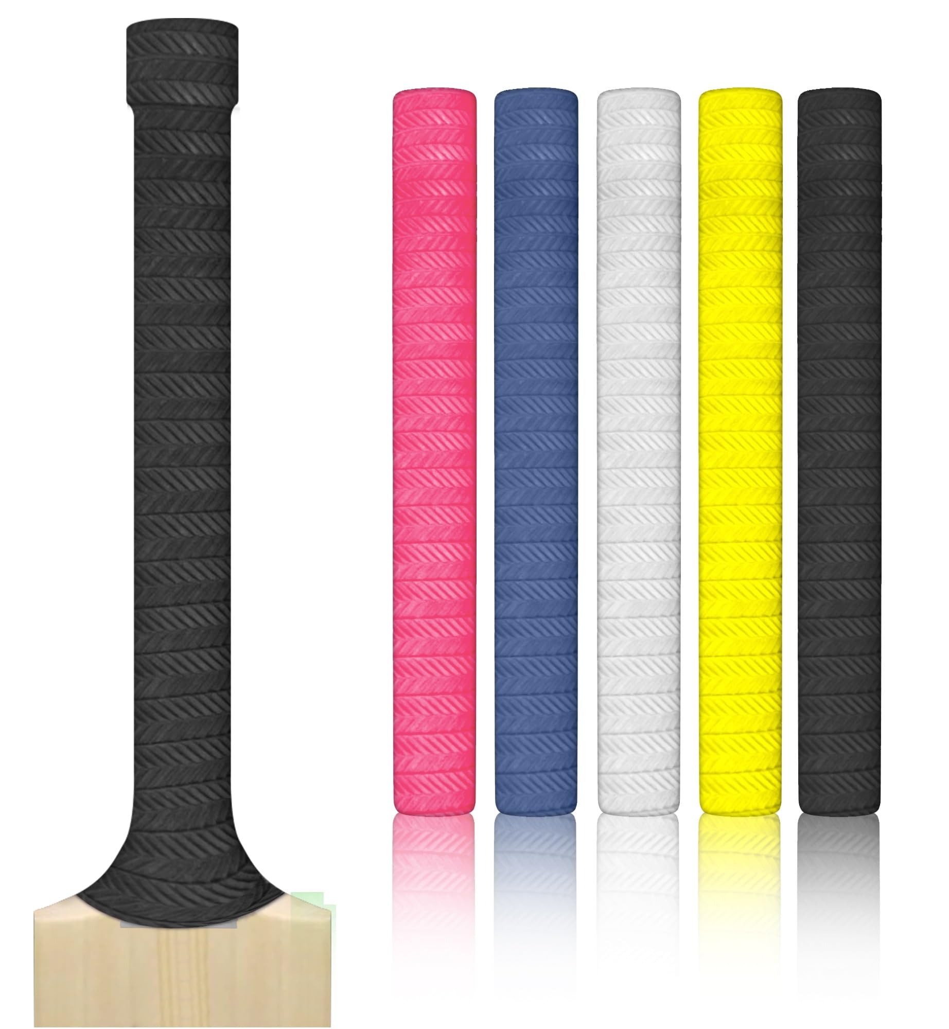 ND Sports Cricket Bat Grips – Premium Rubber Cricket Bat Grip Tape for Maximum Hold & Shock Absorption | 4 Styles | Multi-Color | Pack of 1| Durable Bat Grips Cricket