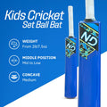 ND Sports Kids Cricket Set – Complete Plastic Cricket Kit for Children – Lightweight & Durable – Includes Bat and Ball, – Outdoor & Indoor Play for Young Cricket Enthusiasts