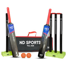 Load image into Gallery viewer, Complete Plastic Cricket Set – Senior &amp; Junior for Ages 9+ – High Performance &amp; Durable Cricket Set for Training, Matches, Garden, Beach &amp; Park Play