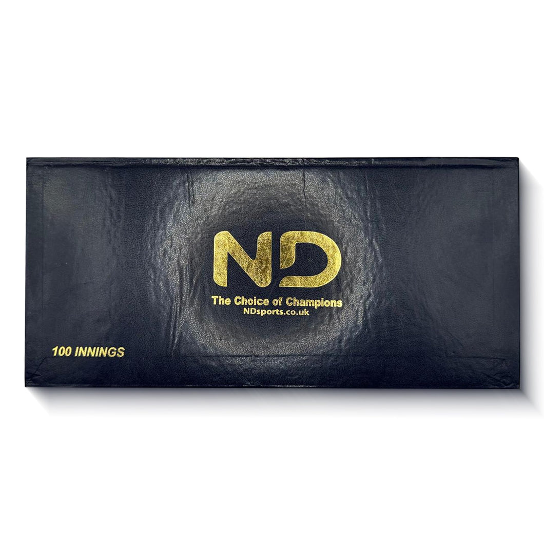 ND Sports Cricket Scorebook – Hard Cover Score Book for 60 or 100 Innings | Professional Cricket Match Scorer Book | Ideal for Clubs, Coaches, Schools & Tournaments (60 Innings)