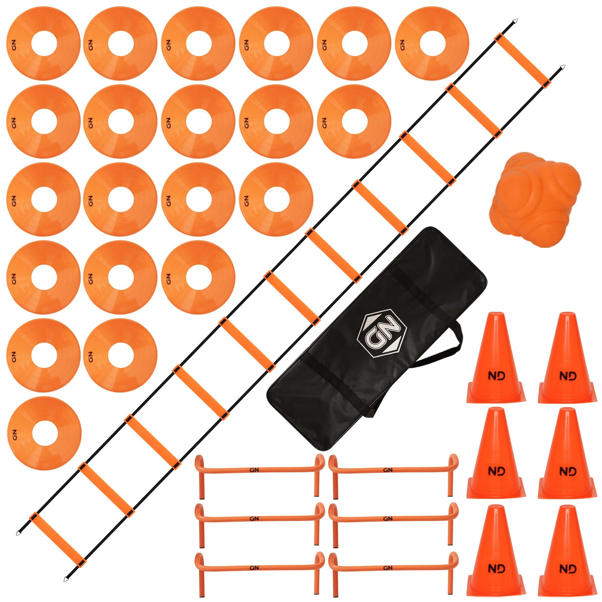 22 Yards Pro Agility Speed Ladder & Cones Football Training Equipment for Kids & Adults Kit Agility Training Footwork Drills | Hurdles Goalkeeper Training Equipment