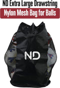 ND Extra Large Drawstring Mesh Sack – Waterproof Nylon Storage for Footballs, Basketballs, Volleyballs – Heavy-Duty Training Equipment Carrier