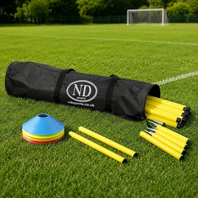 ND Sports Slalom Pole Carry Bag for 10 Poles Black Sport Holdall Carrier Nylon Strong, One Size