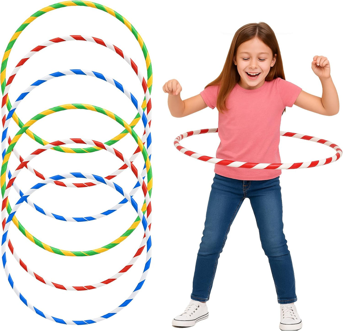 ND SPORTS Glitter Hula Hoops for Kids & Adults – Colorful Exercise Hoops in Multiple Sizes – Fitness, Dance, Gymnastics & Outdoor Play Rings – Durable Plastic Training Hoops for Fun