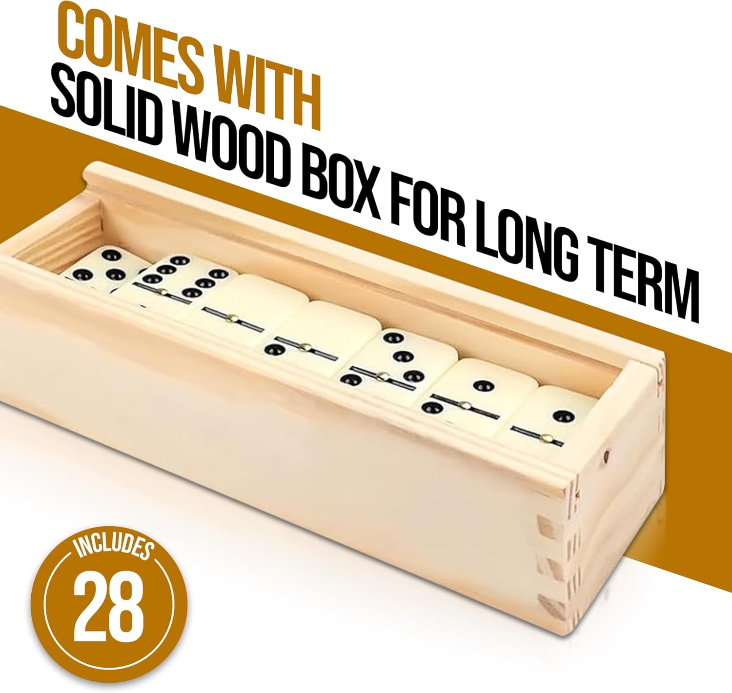 ND Sports Premium Double Six & Nine Dominoes Set – Classic Family Board Game with Durable Domino Tiles & Wooden Storage Box – Fun Learning & Strategy Game for Kids, Adults & Seniors (Dimonoes Set 9)
