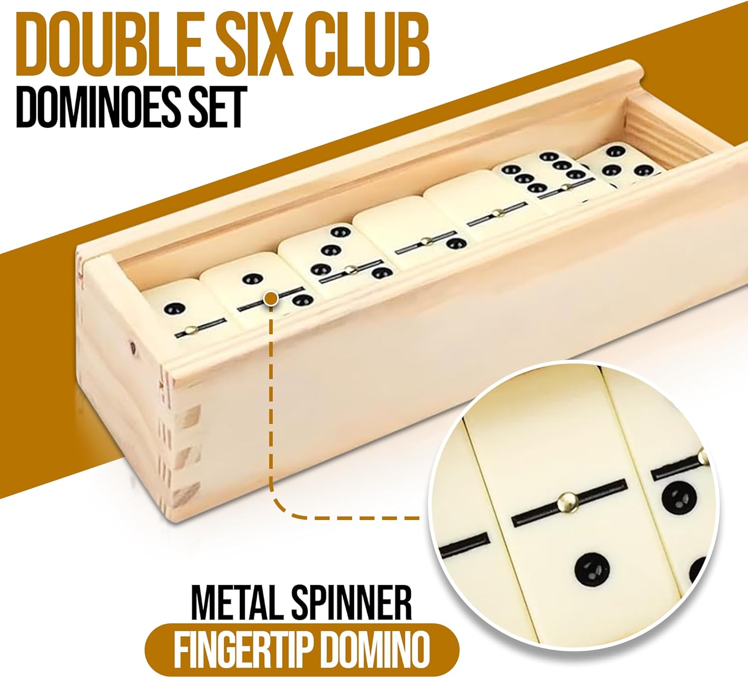 ND Sports Premium Double Six & Nine Dominoes Set – Classic Family Board Game with Durable Domino Tiles & Wooden Storage Box – Fun Learning & Strategy Game for Kids, Adults & Seniors (Dimonoes Set 9)