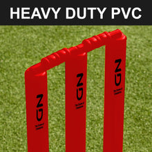 Load image into Gallery viewer, ND Sports Flexi Cricket Stumps - Rubber Base Cricket Wickets | Cricket Set | Junior &amp; Senior Stumps | Springback Plastic Cricket Stumps Cricket Equipment Red Yellow