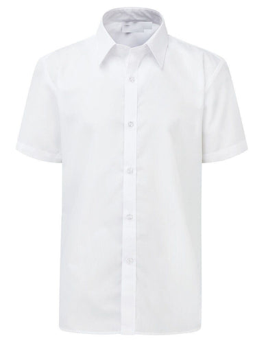 Boys Blue White Short Long Sleeve Shirt Kids School Uniform Polycotton All Size