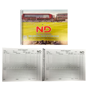 ND Sports Soft Cricket Scorebook – Wirebound Match Scorer Book with White Pages – 48 or 60 Innings – Easy-to-Use Layout with Summary & Declaration Sheets – Ideal for Clubs, Coaches & Schools