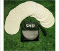 Full-Sized Pro Non Slip Flat Rubber Round Sports Marker Discs - Pack of 10 & 20 Flat Football Discs with Travel Bag - Flat Cones for Football Training