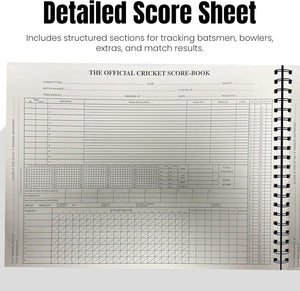 ND Sports Soft Cricket Scorebook – Wirebound Match Scorer Book with White Pages – 48 or 60 Innings – Easy-to-Use Layout with Summary & Declaration Sheets – Ideal for Clubs, Coaches & Schools